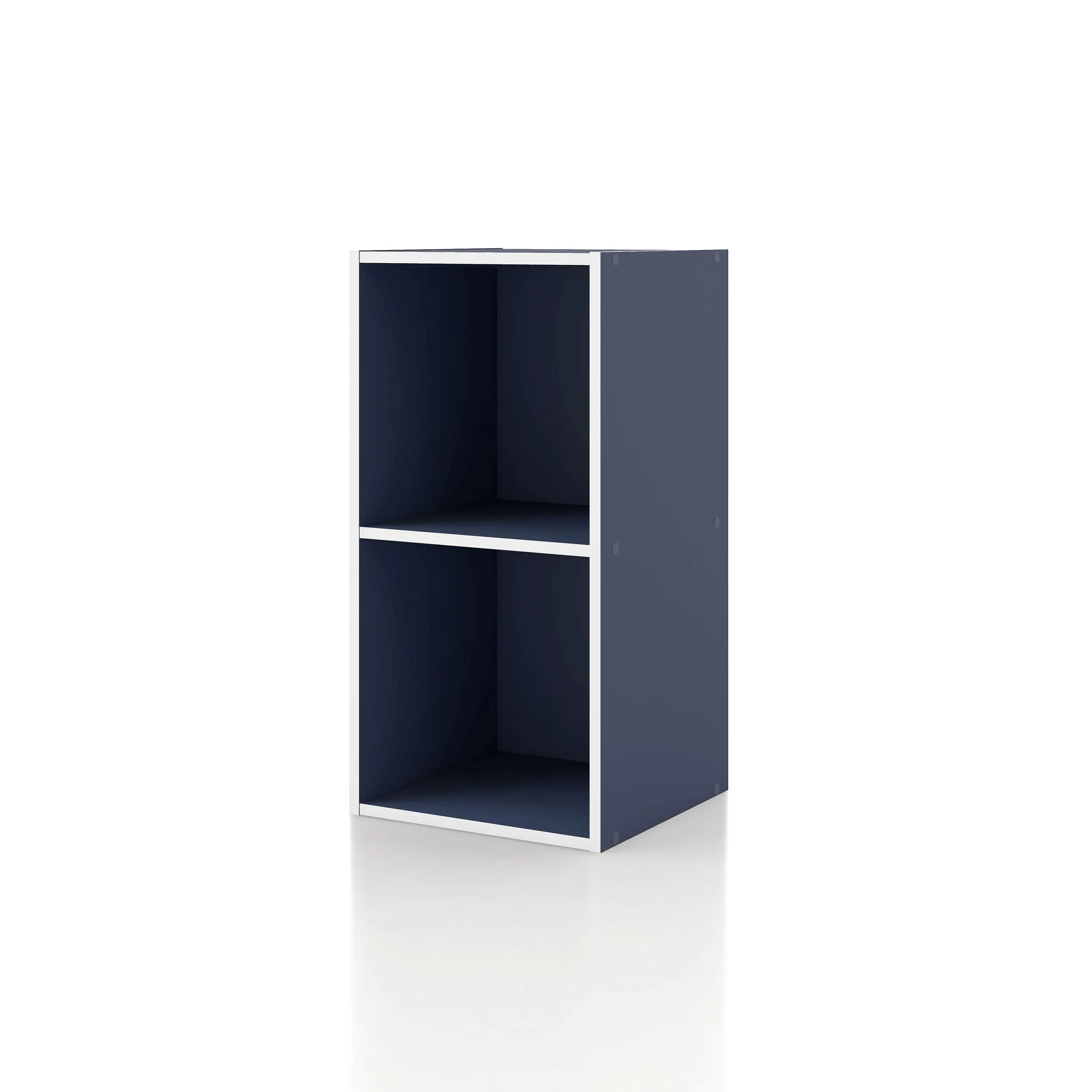 Quincy 23.7 in. Tall Stackable Engineered Wood 2-Shelf Modern Modular Slim Bookcase