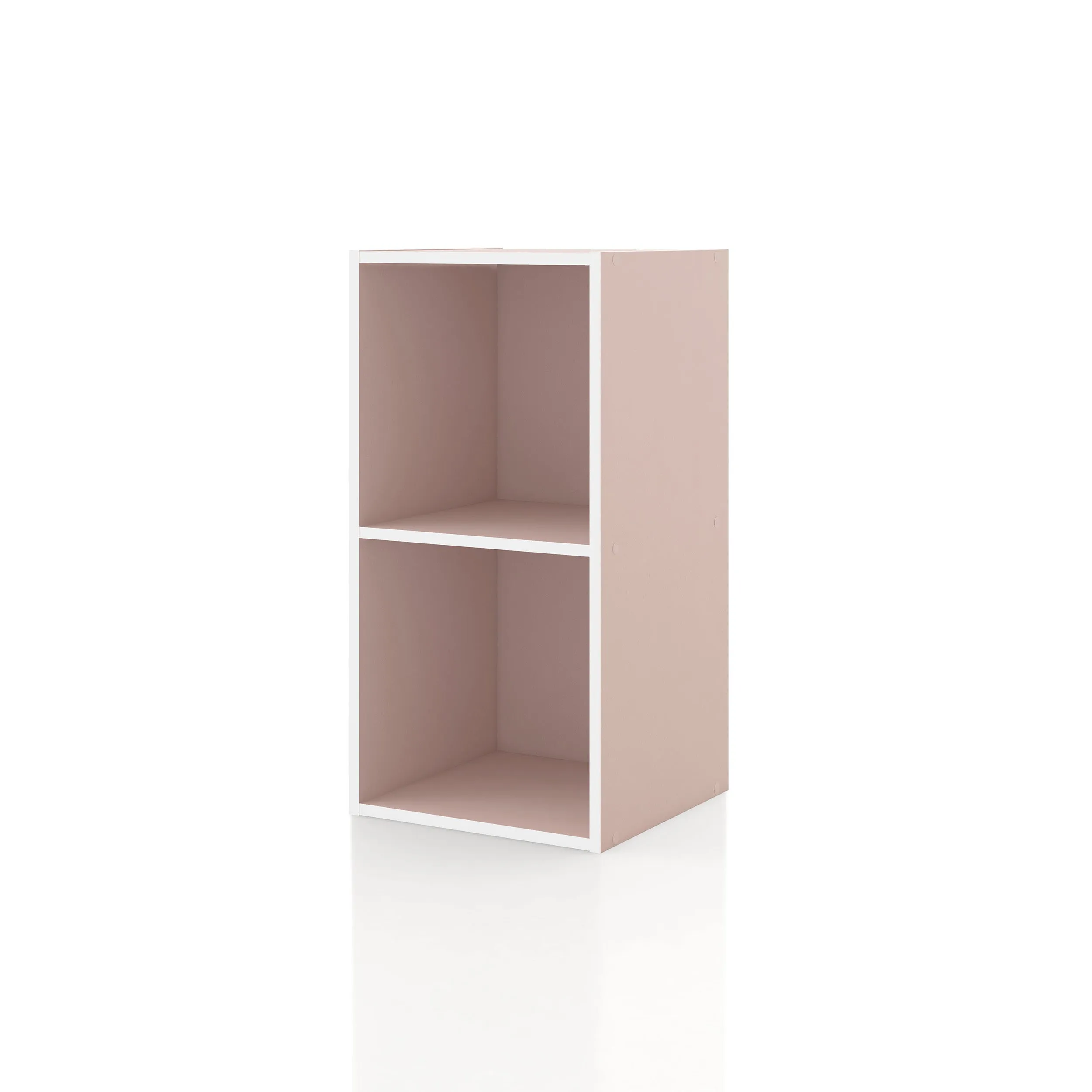 Quincy 23.7 in. Tall Stackable Engineered Wood 2-Shelf Modern Modular Slim Bookcase