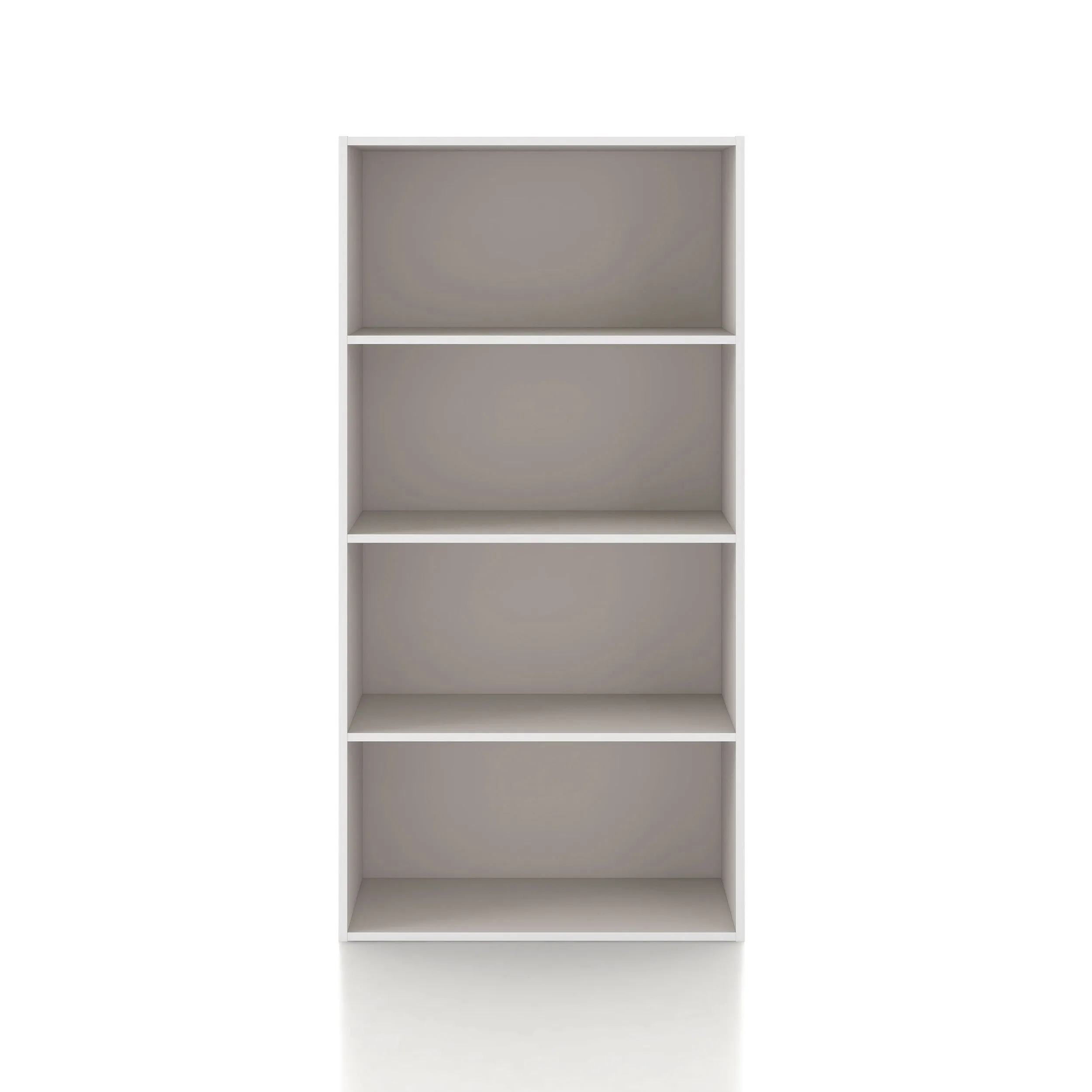 Quincy 46.85 in. Tall Stackable Engineered Wood 4-Shelf Modern Modular Bookcase