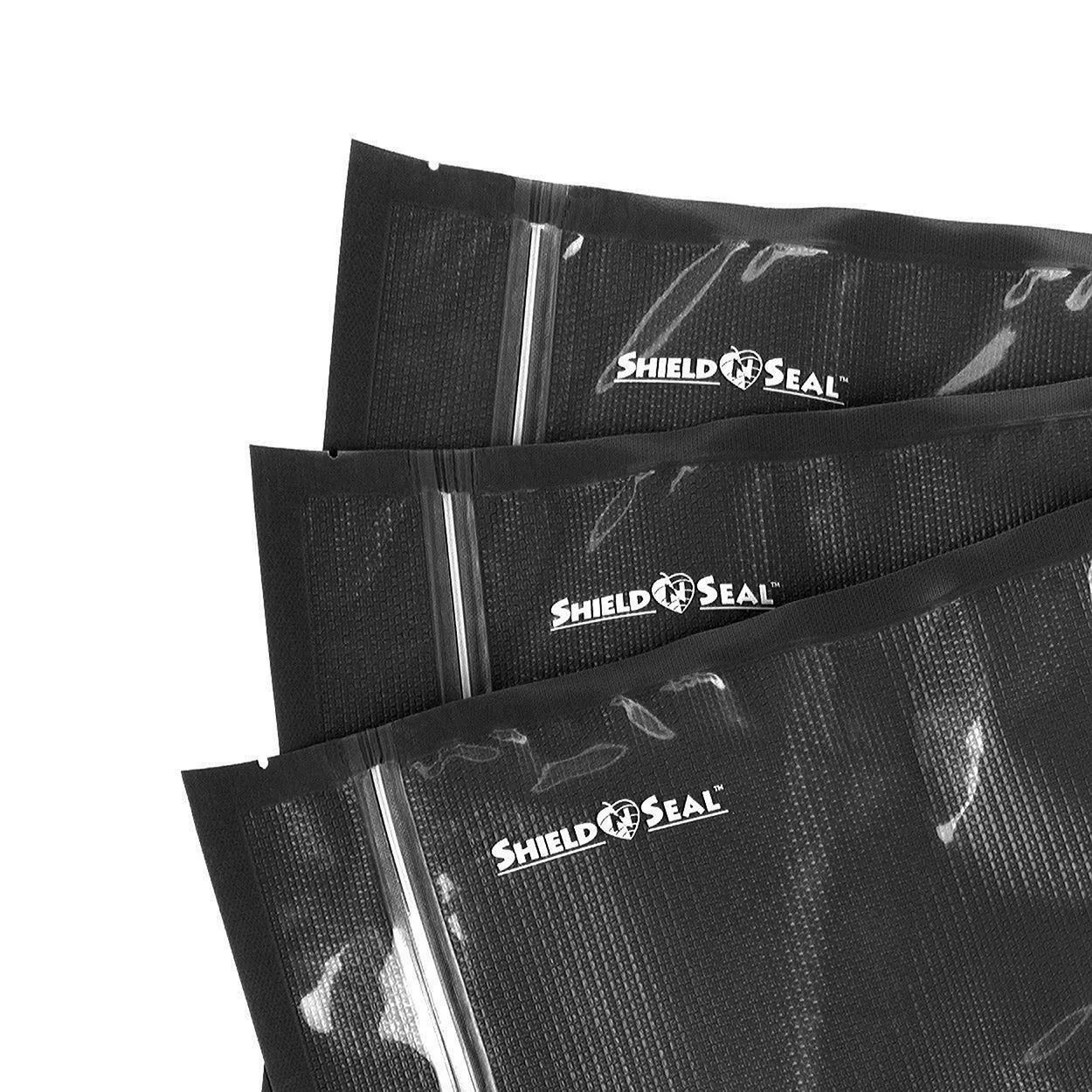 Shield N Seal® SNS 1200 11" x 23" 50ct Zipper Bags (Clear/Black)