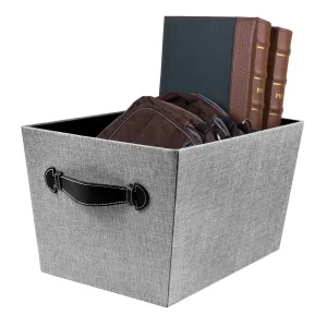 Storage Bin with Handles, Gray Birch  (Wholesale)