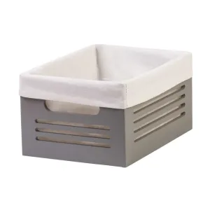 Wooden Gray Storage Bins - Small